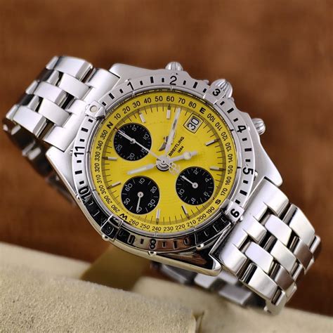 breitling chronomat longitude yellow face|breitling chronomat price range.